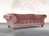 Oskar 3 Seat Chesterfield Sofa In Pink Lush Velvet