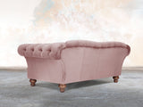 Oskar 3 Seat Chesterfield Sofa In Pink Lush Velvet