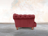 Oskar 3 Seat Chesterfield Sofa In Red Lush Velvet