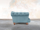 Oskar 3 Seat Chesterfield Sofa In Sky Lush Velvet
