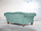Oskar 3 Seat Chesterfield Sofa In Summer Mist Vintage Velvet