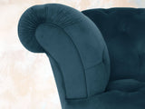 Oskar 4 Seat Chesterfield Sofa In Blue Lush Velvet