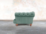 Oskar 4 Seat Chesterfield Sofa In Aqua Lush Velvet