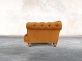 Oskar 4 Seat Chesterfield Sofa In Burnt Orange Lush Velvet