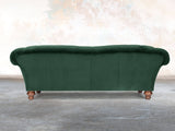 Oskar 4 Seat Chesterfield Sofa In Dark Green Lush Velvet