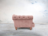 Oskar 4 Seat Chesterfield Sofa In Dusky Pink Vintage Velvet