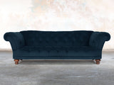 Oskar 4 Seat Chesterfield Sofa In Eclipse Lush Velvet