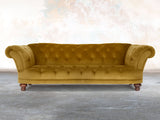 Oskar 4 Seat Chesterfield Sofa In Golden Lush Velvet