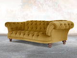 Oskar 4 Seat Chesterfield Sofa In Golden Lush Velvet