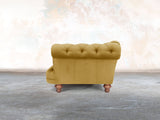Oskar 4 Seat Chesterfield Sofa In Golden Lush Velvet