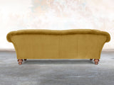 Oskar 4 Seat Chesterfield Sofa In Golden Lush Velvet