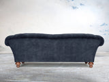 Oskar 4 Seat Chesterfield Sofa In Indigo Vintage Velvet