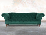 Oskar 4 Seat Chesterfield Sofa In Kingfisher Lush Velvet