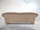Oskar 4 Seat Chesterfield Sofa In Mocha Vintage Velvet