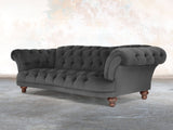 Oskar 4 Seat Chesterfield Sofa In Nickel Lush Velvet