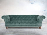 Oskar 4 Seat Chesterfield Sofa In Ocean Storm Vintage Velvet