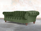 Oskar 4 Seat Chesterfield Sofa In Pine Lush Velvet