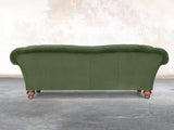 Oskar 4 Seat Chesterfield Sofa In Pine Lush Velvet
