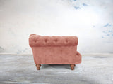 Oskar 4 Seat Chesterfield Sofa In Pink Blush Vintage Velvet