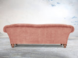 Oskar 4 Seat Chesterfield Sofa In Pink Blush Vintage Velvet
