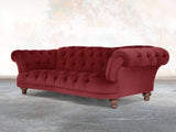 Oskar 4 Seat Chesterfield Sofa In Red Lush Velvet