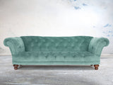 Oskar 4 Seat Chesterfield Sofa In Summer Mist Vintage Velvet