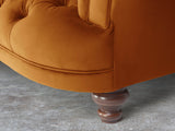 Oskar Chesterfield Chair In Burnt Orange Lush Velvet