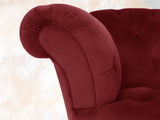 Oskar Chesterfield Chair In Red Lush Velvet