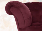 Oskar Chesterfield Chair In Wine Lush Velvet