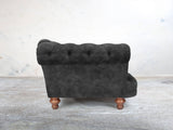 Oskar Chesterfield Chair In Black Cat Vintage Velvet