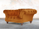 Oskar Chesterfield Chair In Burnt Orange Lush Velvet