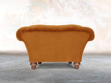 Oskar Chesterfield Chair In Burnt Orange Lush Velvet