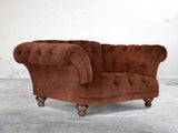 Oskar Chesterfield Chair In Burnt Umber Vintage Velvet