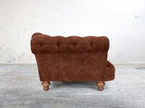 Oskar Chesterfield Chair In Burnt Umber Vintage Velvet