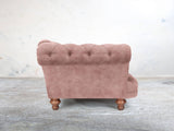 Oskar Chesterfield Chair In Dusky Pink Vintage Velvet
