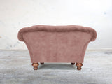 Oskar Chesterfield Chair In Dusky Pink Vintage Velvet