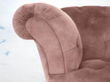 Oskar Chesterfield Chair In Dusky Pink Vintage Velvet