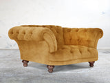 Oskar Chesterfield Chair In Gold Vintage Velvet