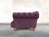 Oskar Chesterfield Chair In Grape Lush Velvet