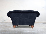 Oskar Chesterfield Chair In Indigo Vintage Velvet