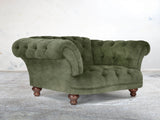 Oskar Chesterfield Chair In Jade Vintage Velvet