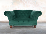 Oskar Chesterfield Chair In Kingfisher Lush Velvet
