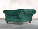 Oskar Chesterfield Chair In Kingfisher Lush Velvet