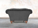 Oskar Chesterfield Chair In Nickel Lush Velvet