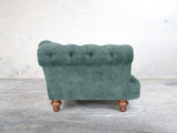 Oskar Chesterfield Chair In Ocean Storm Vintage Velvet