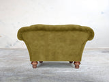 Oskar Chesterfield Chair In Olive Vintage Velvet