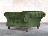 Oskar Chesterfield Chair In Pine Lush Velvet