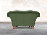 Oskar Chesterfield Chair In Pine Lush Velvet