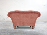 Oskar Chesterfield Chair In Pink Blush Vintage Velvet