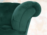 Oskar Chesterfield Snuggler In Kingfisher Lush Velvet